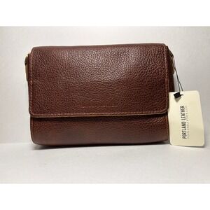 Portland Leather Crossbody Bag Brown Pebbled Leather Adjustable Strap New Tag